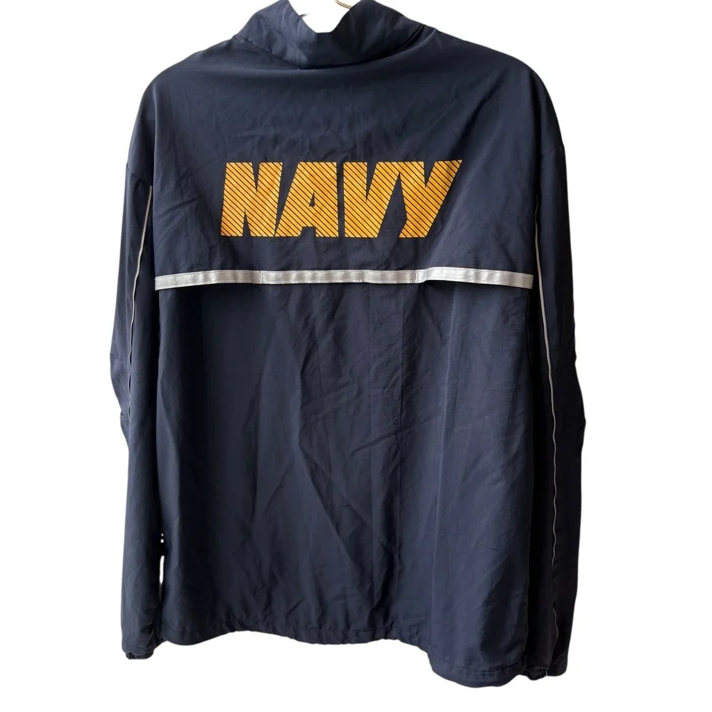 Navy Jacket Windbreaker Full Zip Lightweight Mens‎ Small Military